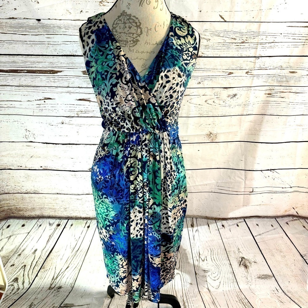 Suzi Chin for Maggy Boutique Floral and Animal Print Dress Size 6